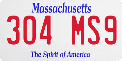 MA license plate 304MS9