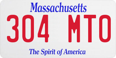 MA license plate 304MT0