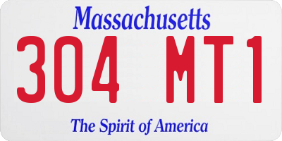 MA license plate 304MT1