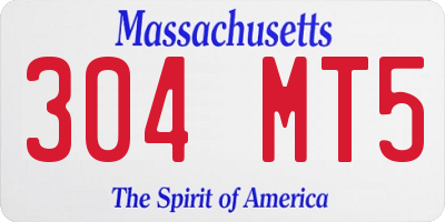 MA license plate 304MT5