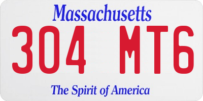 MA license plate 304MT6