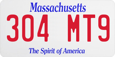 MA license plate 304MT9