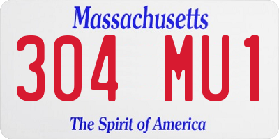 MA license plate 304MU1