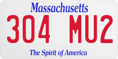 MA license plate 304MU2