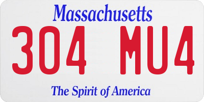 MA license plate 304MU4
