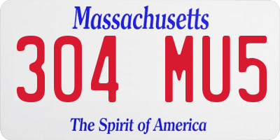 MA license plate 304MU5