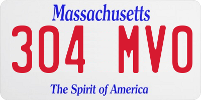 MA license plate 304MV0