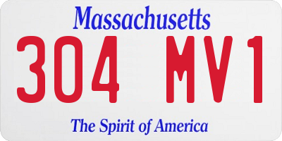 MA license plate 304MV1