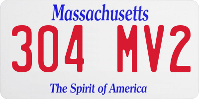 MA license plate 304MV2