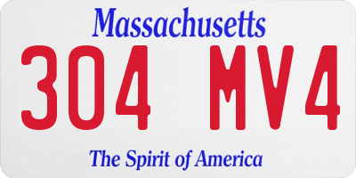 MA license plate 304MV4