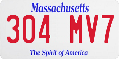 MA license plate 304MV7