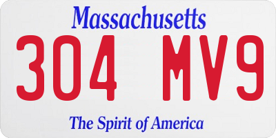 MA license plate 304MV9
