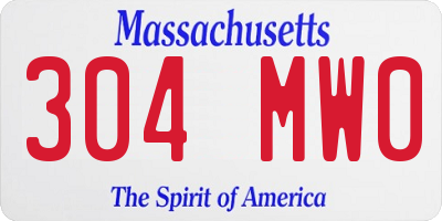 MA license plate 304MW0