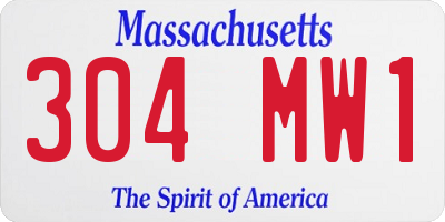 MA license plate 304MW1