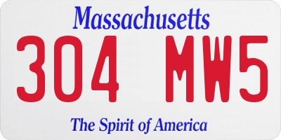 MA license plate 304MW5