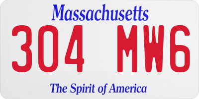 MA license plate 304MW6