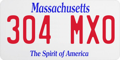 MA license plate 304MX0
