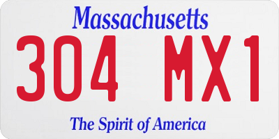 MA license plate 304MX1
