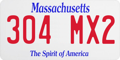 MA license plate 304MX2