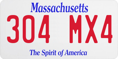 MA license plate 304MX4