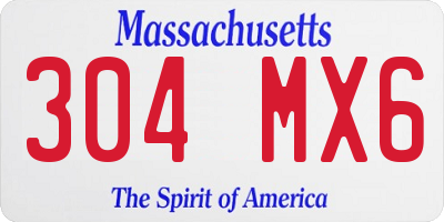 MA license plate 304MX6