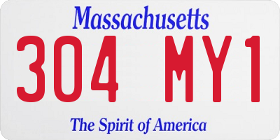 MA license plate 304MY1