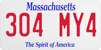 MA license plate 304MY4