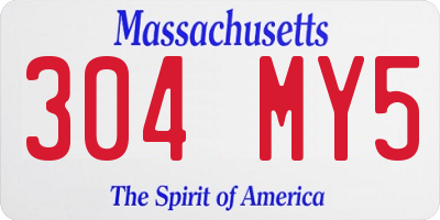 MA license plate 304MY5