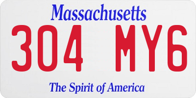 MA license plate 304MY6