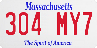 MA license plate 304MY7