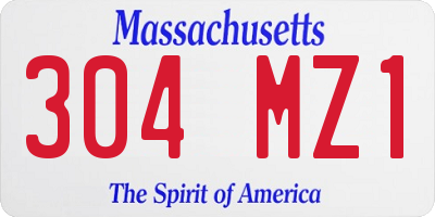 MA license plate 304MZ1