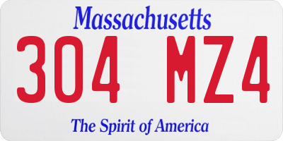 MA license plate 304MZ4