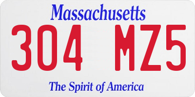 MA license plate 304MZ5