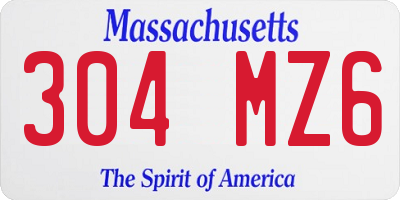 MA license plate 304MZ6