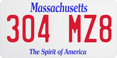 MA license plate 304MZ8