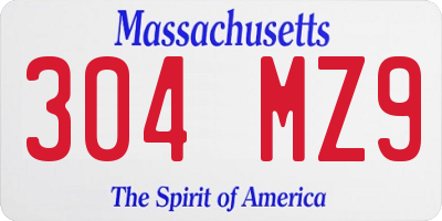 MA license plate 304MZ9