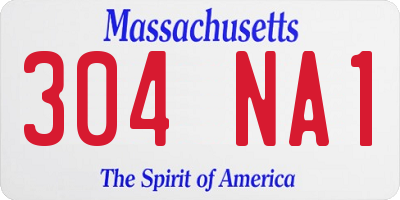 MA license plate 304NA1