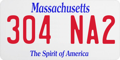 MA license plate 304NA2