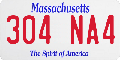 MA license plate 304NA4