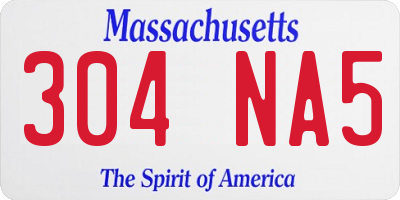 MA license plate 304NA5