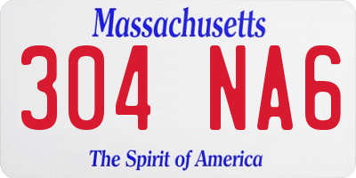 MA license plate 304NA6