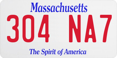 MA license plate 304NA7