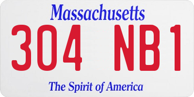 MA license plate 304NB1
