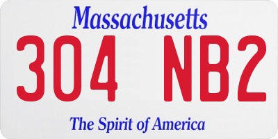 MA license plate 304NB2