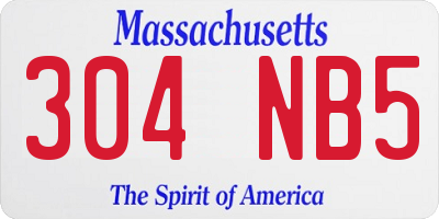 MA license plate 304NB5