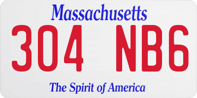 MA license plate 304NB6