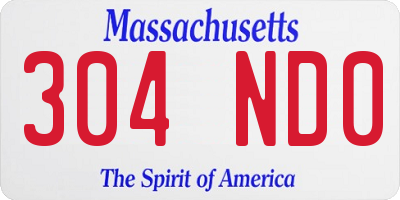MA license plate 304ND0