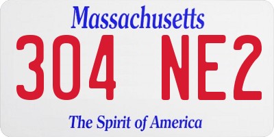 MA license plate 304NE2