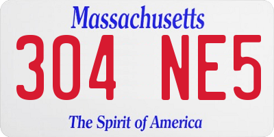 MA license plate 304NE5