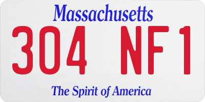 MA license plate 304NF1